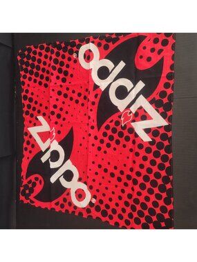 Authentic Zippo Bandana - Red & Black Dot Pattern with Flame Logo